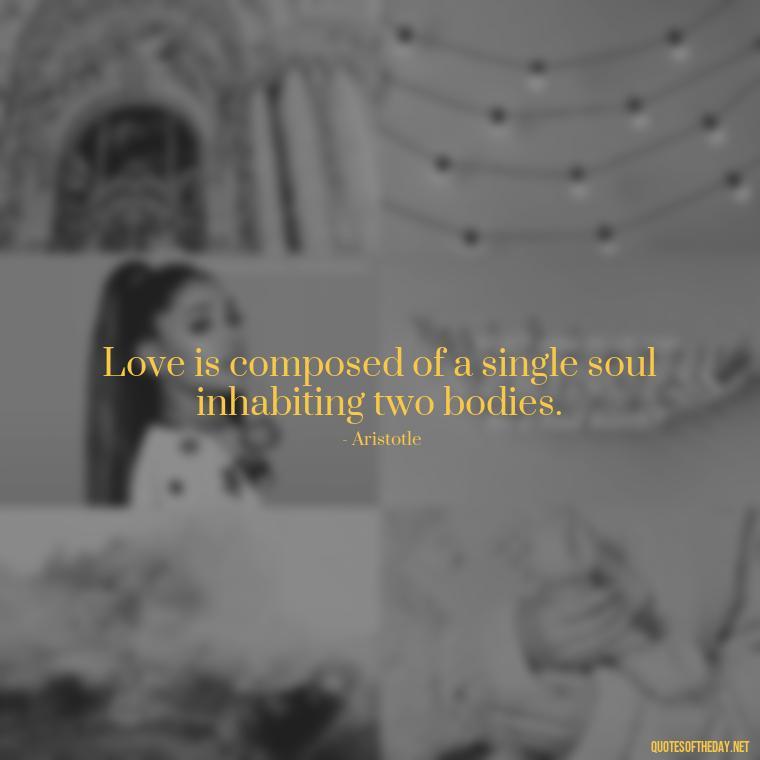 Love is composed of a single soul inhabiting two bodies. - Love Quote Pics For Her