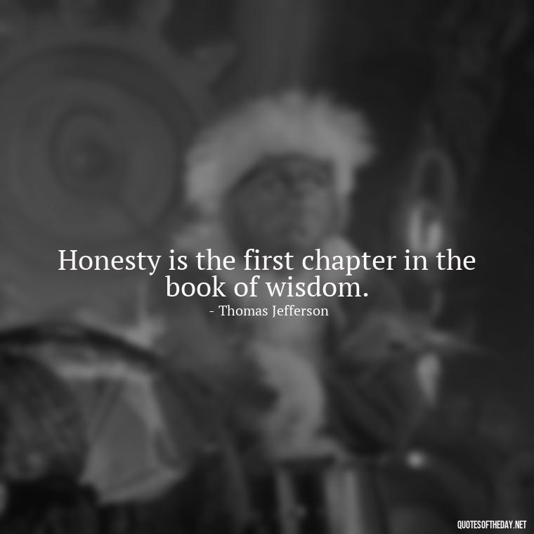 Honesty is the first chapter in the book of wisdom. - Love And Honesty Quotes