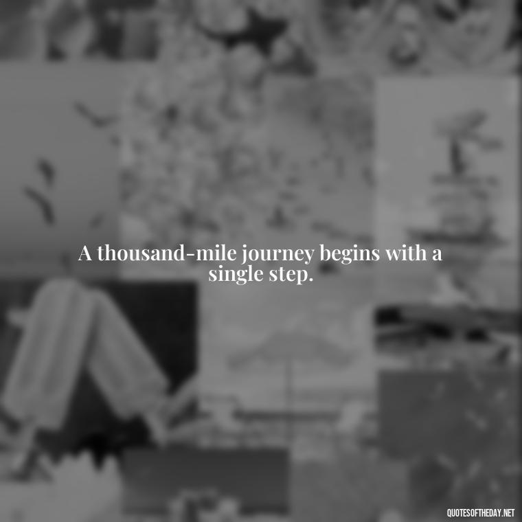 A thousand-mile journey begins with a single step. - Japanese Quotes Short