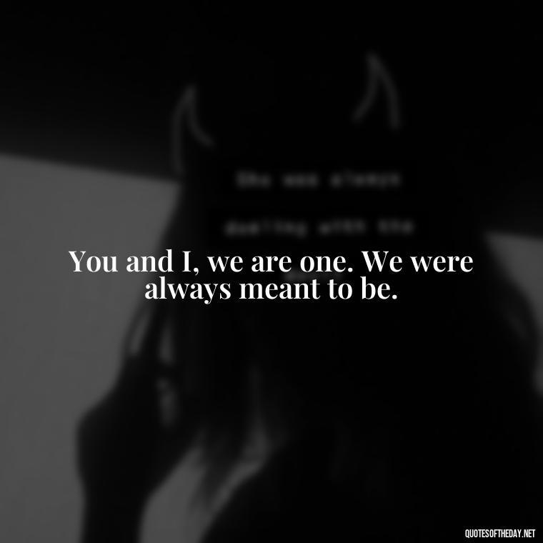 You and I, we are one. We were always meant to be. - English Love Quotes