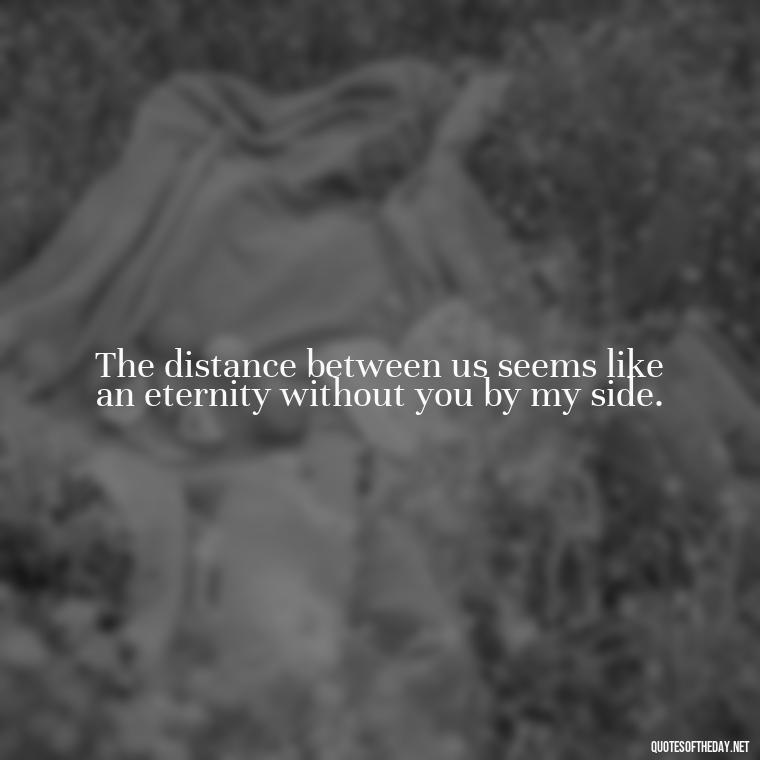 The distance between us seems like an eternity without you by my side. - Miss You Quotes Short