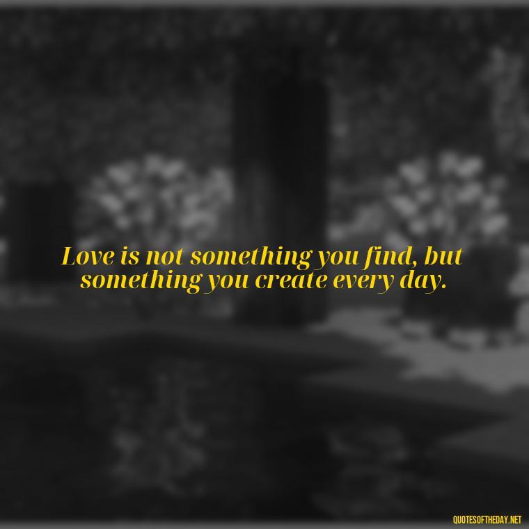 Love is not something you find, but something you create every day. - Love Quotes Background