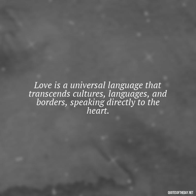 Love is a universal language that transcends cultures, languages, and borders, speaking directly to the heart. - Quotes About The True Meaning Of Love