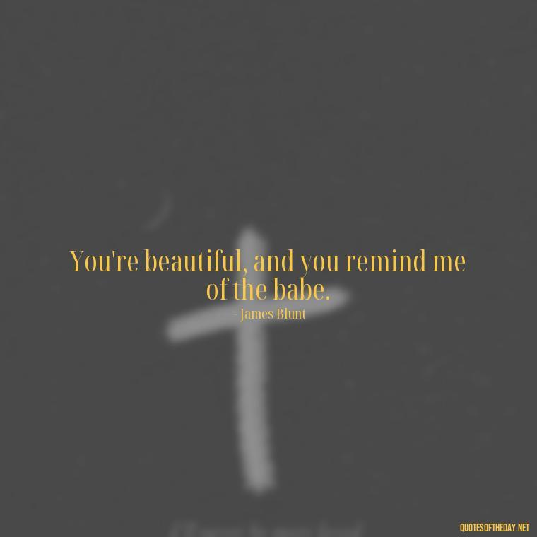 You're beautiful, and you remind me of the babe. - Short Quotes Song Lyrics