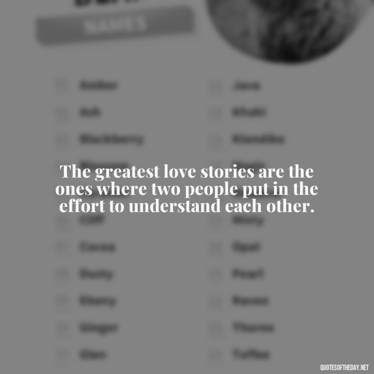 The greatest love stories are the ones where two people put in the effort to understand each other. - Effort And Love Quotes