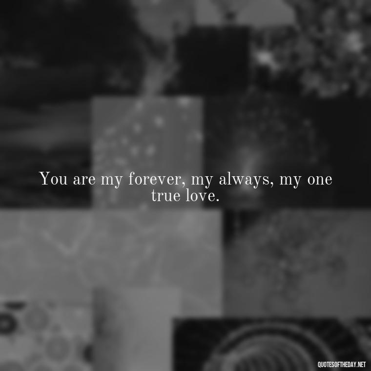 You are my forever, my always, my one true love. - Passionate Love Madly In Love Quotes