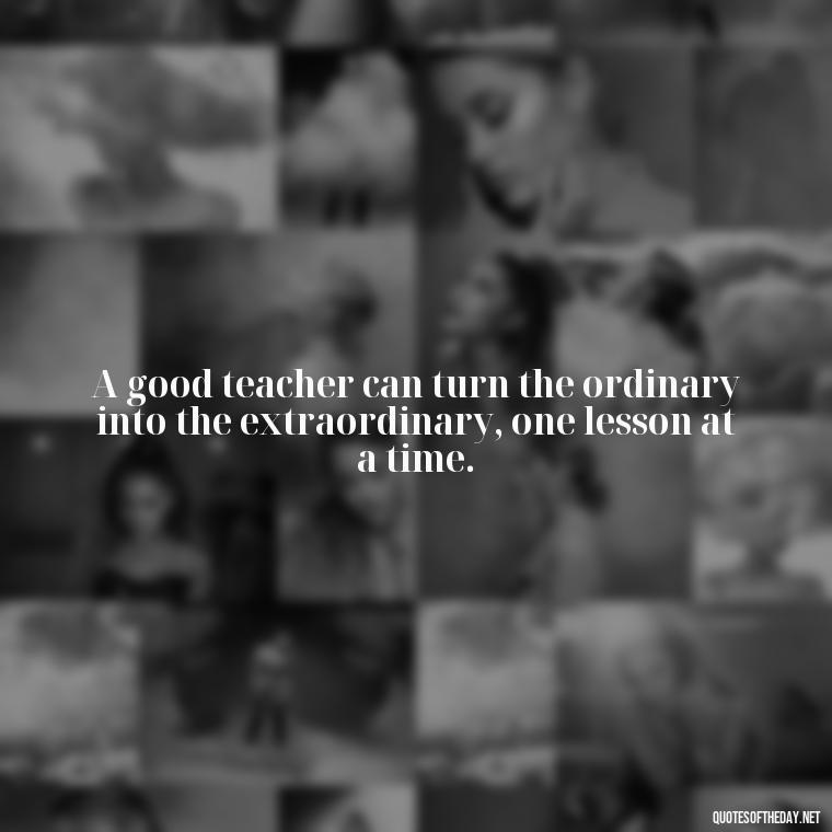 A good teacher can turn the ordinary into the extraordinary, one lesson at a time. - Short Motivational Quotes For Teachers