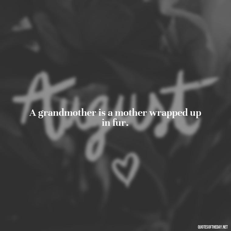 A grandmother is a mother wrapped up in fur. - Granddaughter Quotes Short