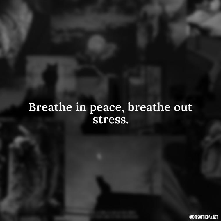 Breathe in peace, breathe out stress. - Breathe Quotes Short