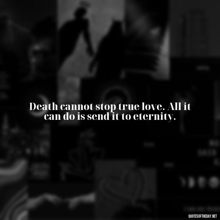 Death cannot stop true love. All it can do is send it to eternity. - Quotes About Death Of A Lover