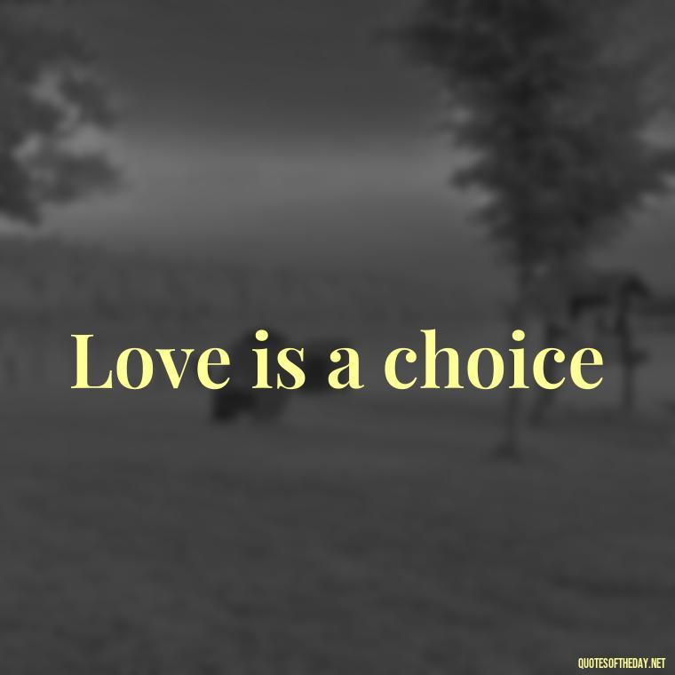 Love is a choice - Love 2 Word Quotes