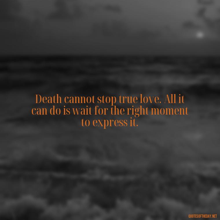 Death cannot stop true love. All it can do is wait for the right moment to express it. - Love Death Quotes