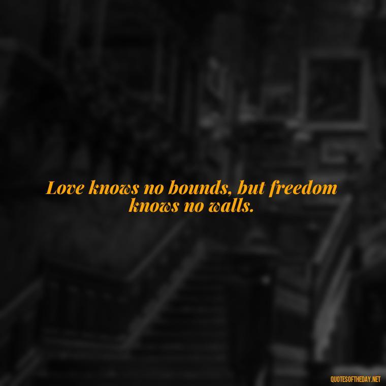 Love knows no bounds, but freedom knows no walls. - If U Love Something Set It Free Quote