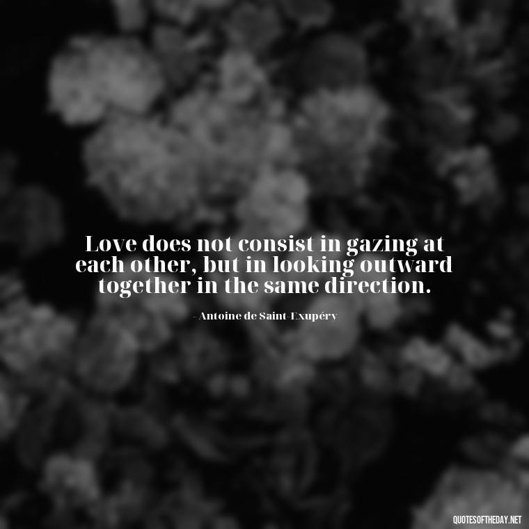 Love does not consist in gazing at each other, but in looking outward together in the same direction. - Love Quotes Persian