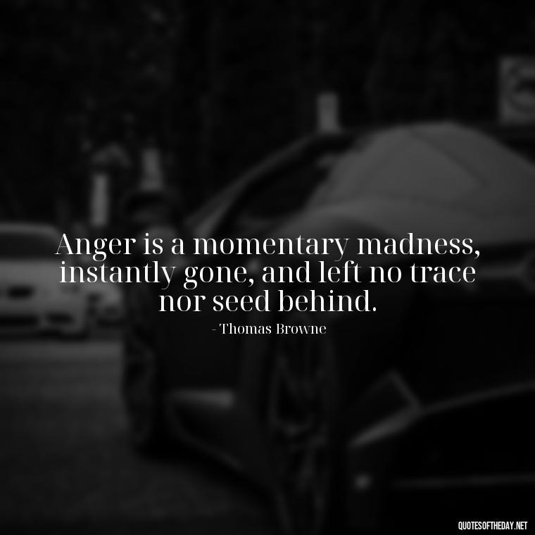 Anger is a momentary madness, instantly gone, and left no trace nor seed behind. - Short Anger Quotes