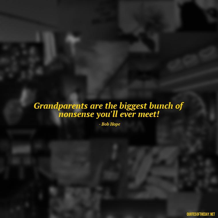 Grandparents are the biggest bunch of nonsense you'll ever meet! - Quotes About A Grandparents Love