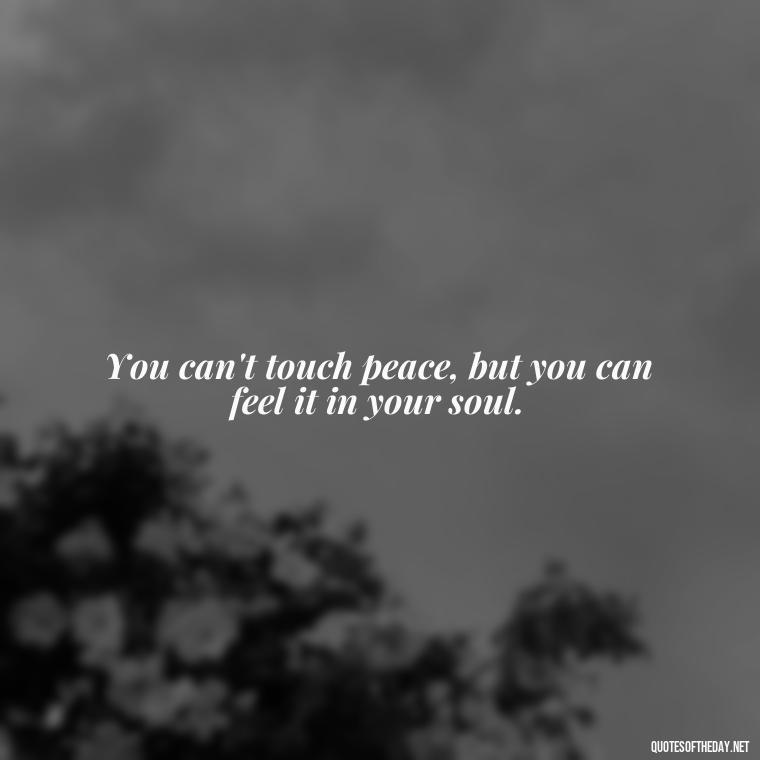 You can't touch peace, but you can feel it in your soul. - Short Deep Soul Quotes