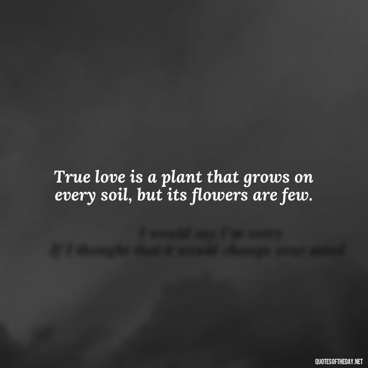 True love is a plant that grows on every soil, but its flowers are few. - Quotes About Love And Communication