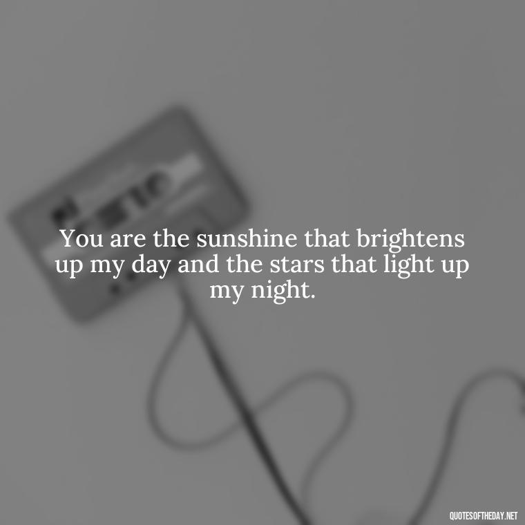 You are the sunshine that brightens up my day and the stars that light up my night. - Nice Love Quotes For Him