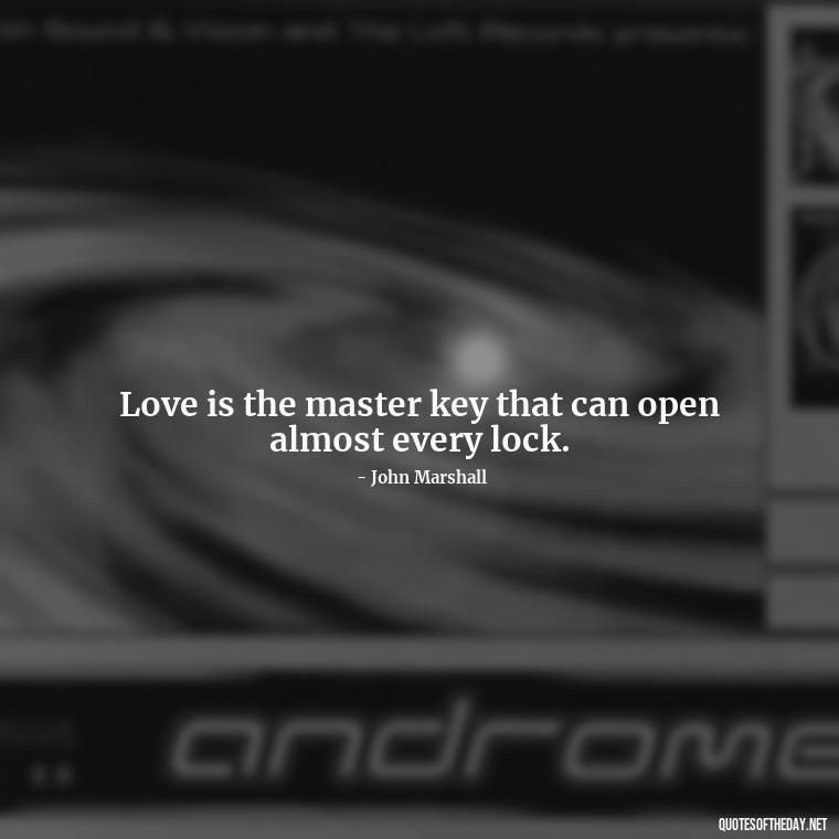 Love is the master key that can open almost every lock. - Love Is Not Easy Quotes