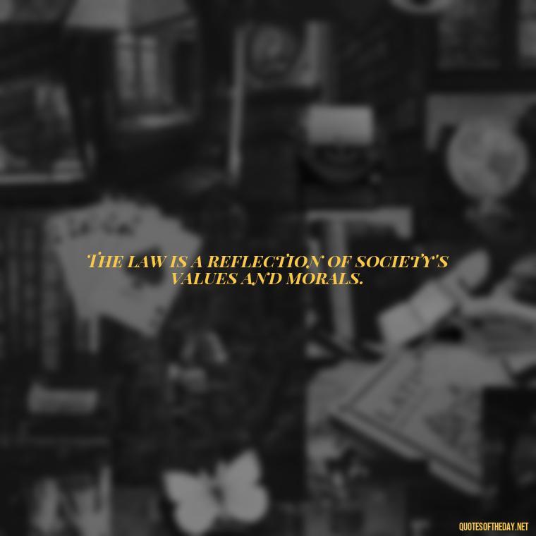 The law is a reflection of society's values and morals. - Short Police Quotes