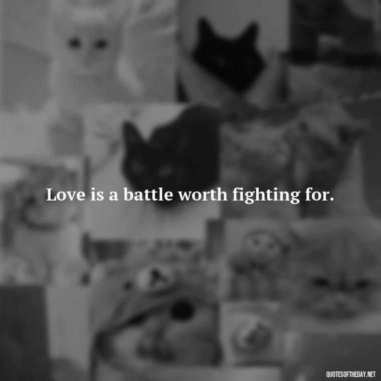 Love is a battle worth fighting for. - Fighter Lover Quotes