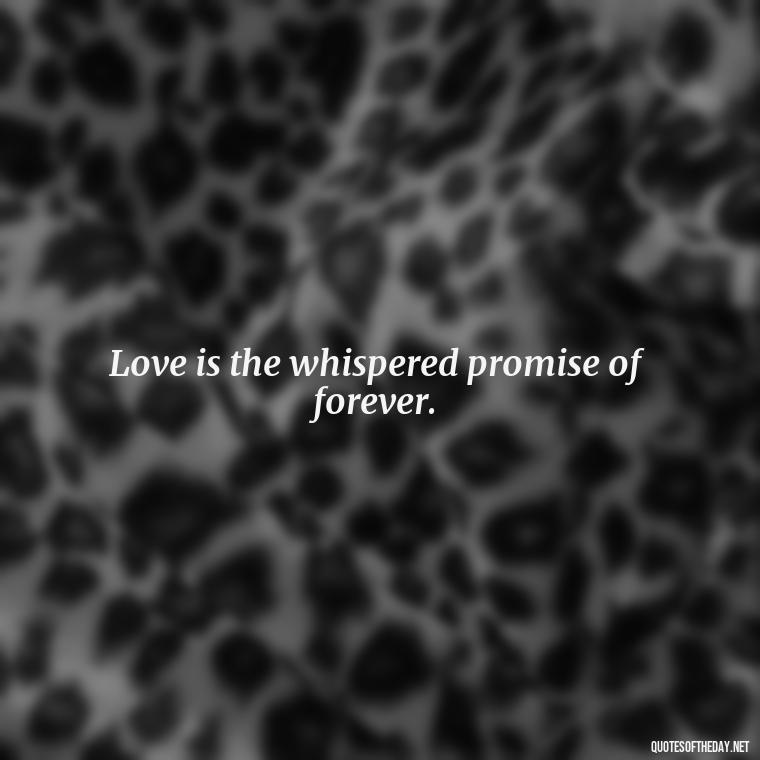 Love is the whispered promise of forever. - Love Intimacy Quotes