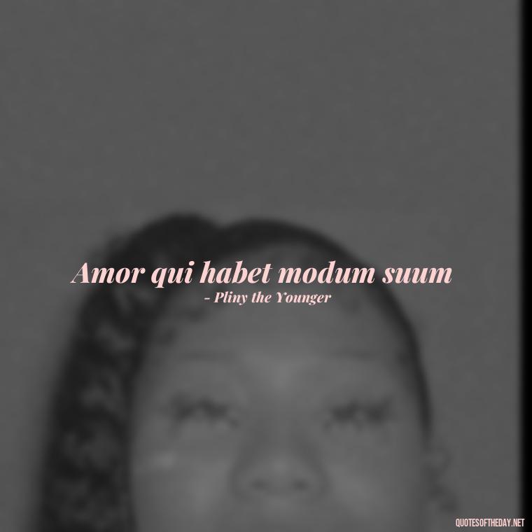 Amor qui habet modum suum - Quotes In Latin About Love