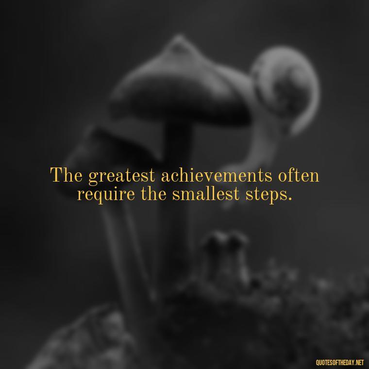 The greatest achievements often require the smallest steps. - Short Best Quotes Of All Time