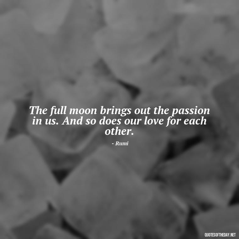 The full moon brings out the passion in us. And so does our love for each other. - Love Beautiful Moon Quotes