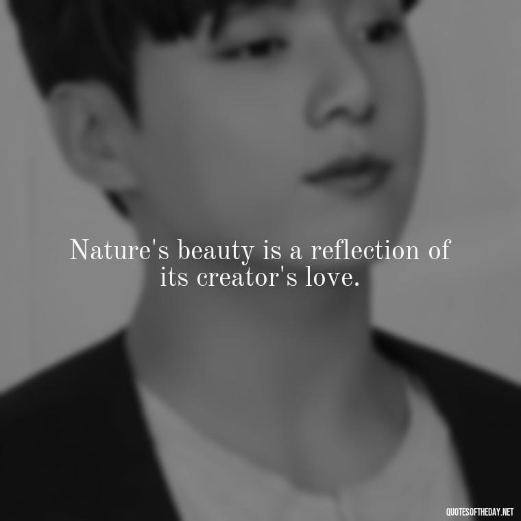 Nature's beauty is a reflection of its creator's love. - Quotes Nature Lover