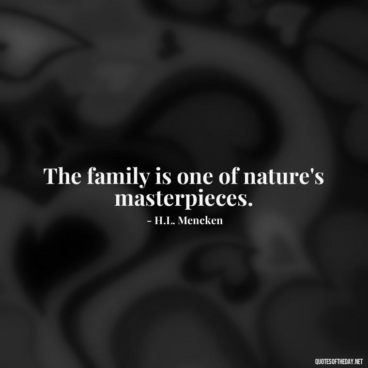 The family is one of nature's masterpieces. - Quotes Family And Love