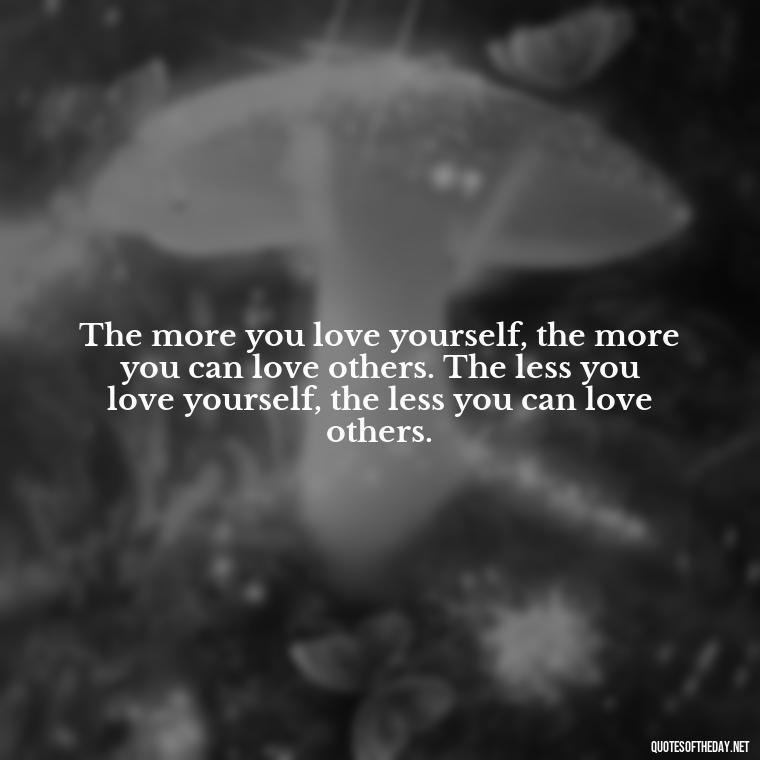 The more you love yourself, the more you can love others. The less you love yourself, the less you can love others. - Buddha Quotes About Self Love