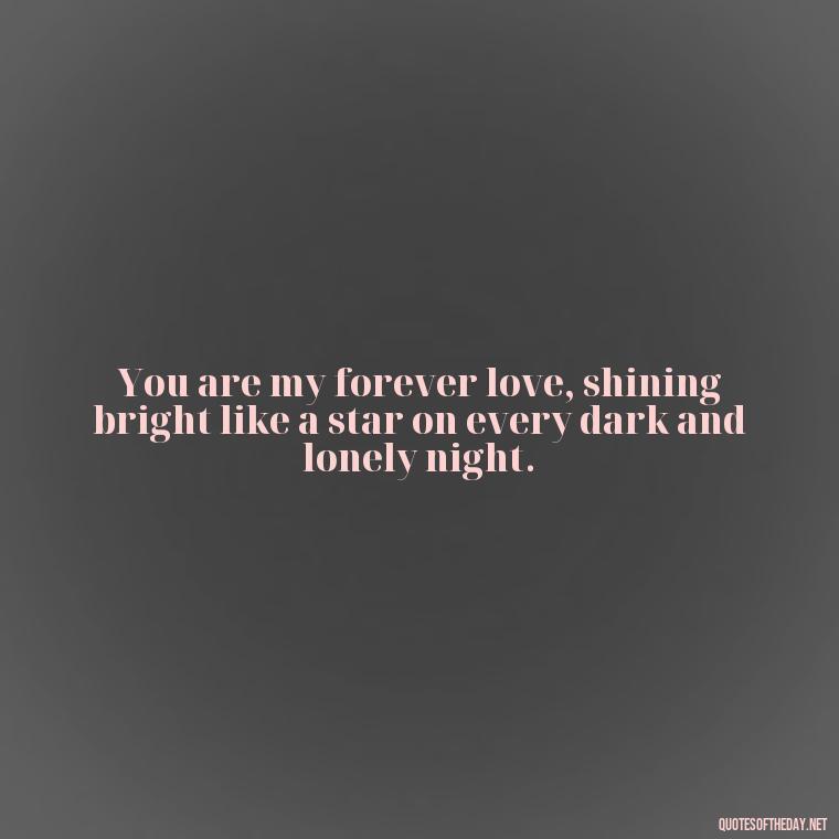 You are my forever love, shining bright like a star on every dark and lonely night. - Love Quotes For The Night