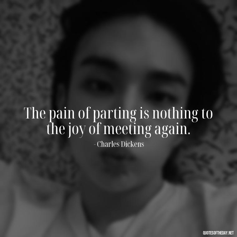 The pain of parting is nothing to the joy of meeting again. - Deep Love Pain Quotes