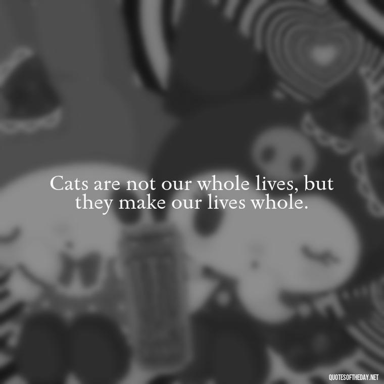 Cats are not our whole lives, but they make our lives whole. - Love Quotes About Cats