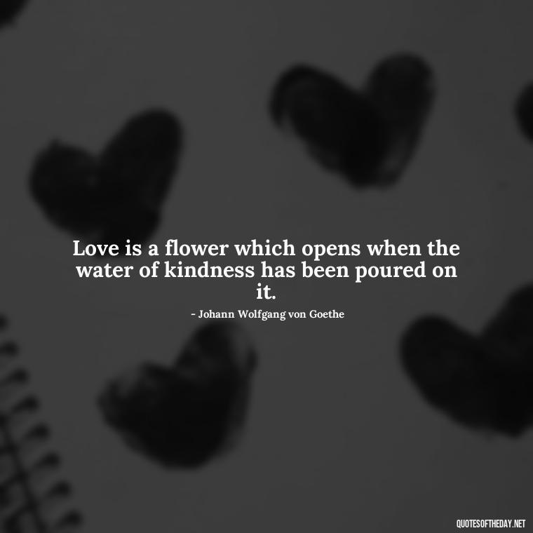 Love is a flower which opens when the water of kindness has been poured on it. - Quotes About Long Love