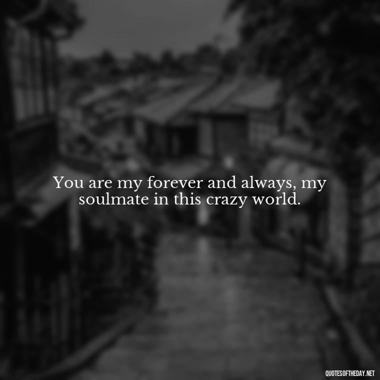 You are my forever and always, my soulmate in this crazy world. - Good Movie Love Quotes