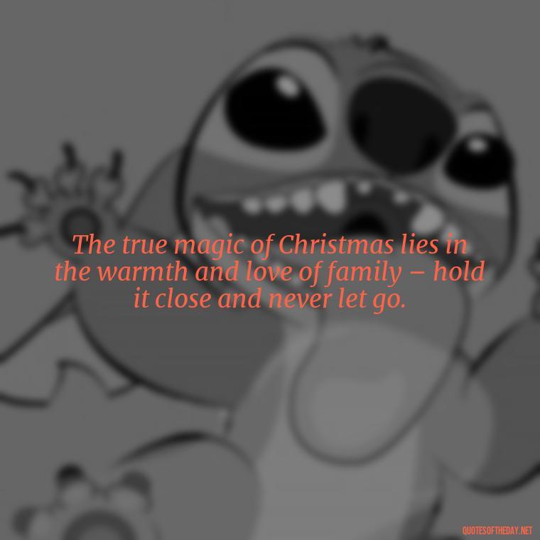 The true magic of Christmas lies in the warmth and love of family – hold it close and never let go. - Short Christmas Quotes For Family