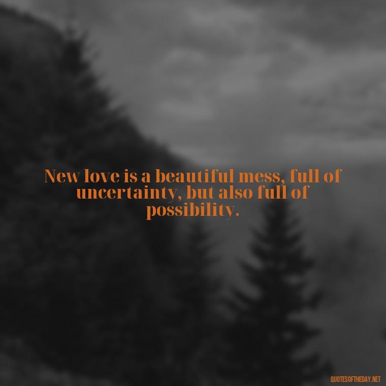 New love is a beautiful mess, full of uncertainty, but also full of possibility. - Quotes For New Love