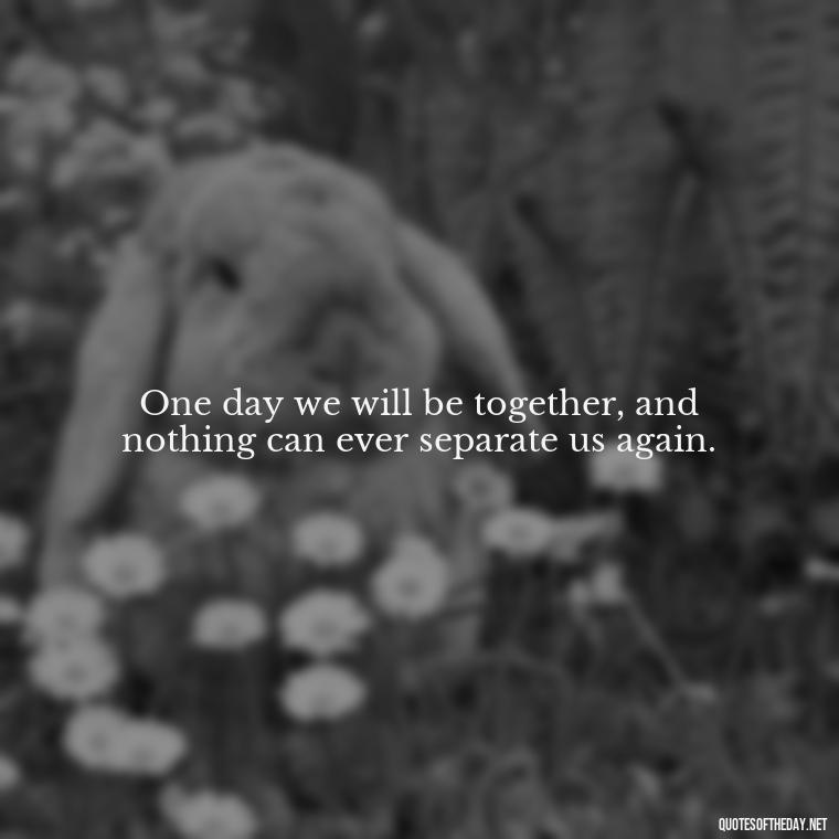 One day we will be together, and nothing can ever separate us again. - One Day Love Quotes