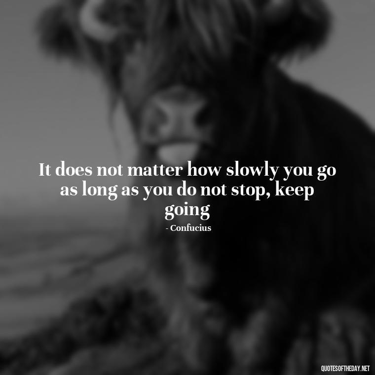 It does not matter how slowly you go as long as you do not stop, keep going - Short Coach Quotes