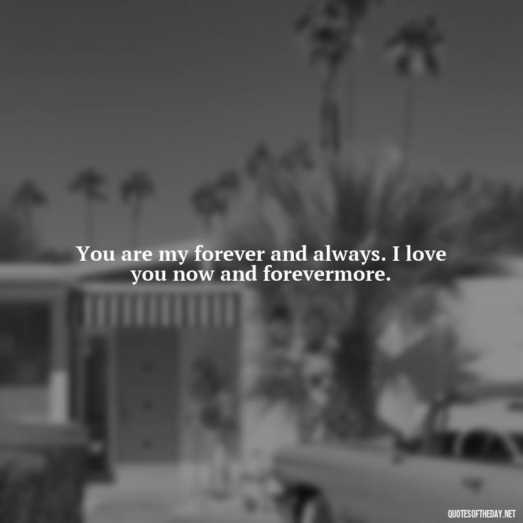 You are my forever and always. I love you now and forevermore. - Quotes About Love To My Husband