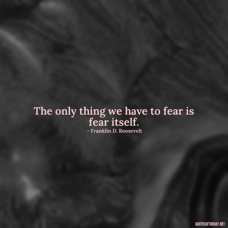 The only thing we have to fear is fear itself. - Quotes About Love Reunited