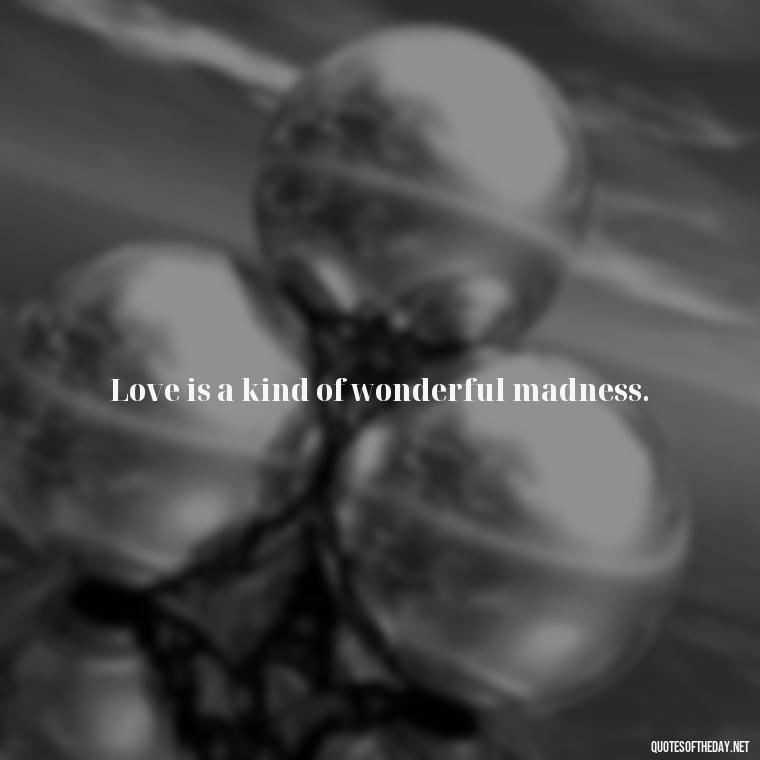 Love is a kind of wonderful madness. - Love Bf Quotes