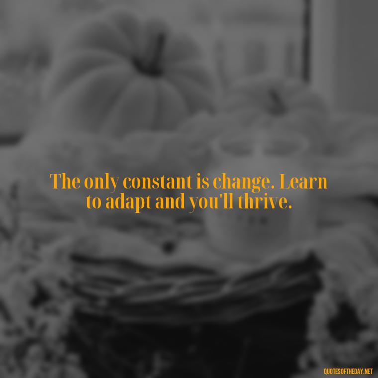 The only constant is change. Learn to adapt and you'll thrive. - Short Interesting Quotes