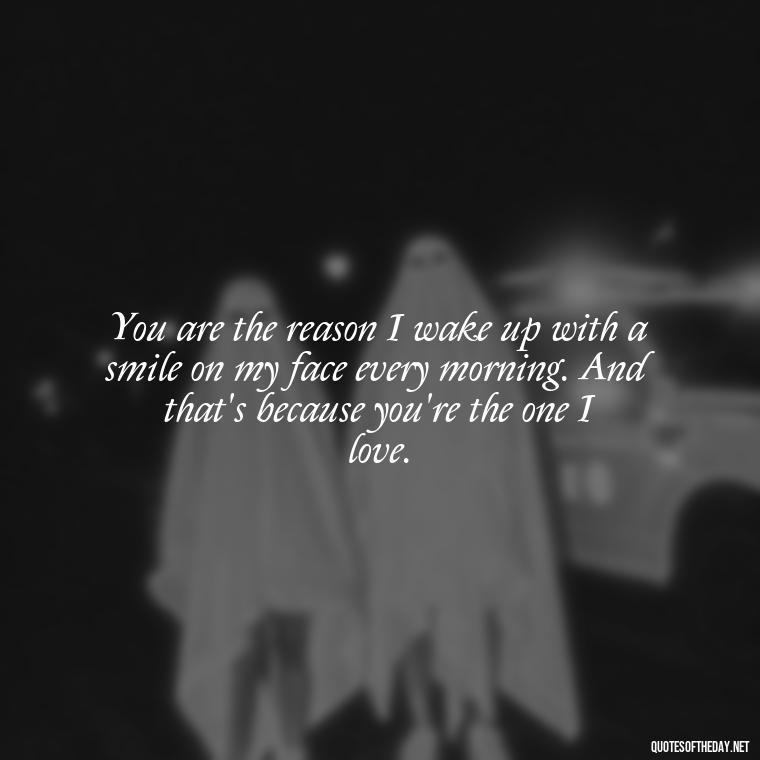 You are the reason I wake up with a smile on my face every morning. And that's because you're the one I love. - Love U And Miss U Quotes