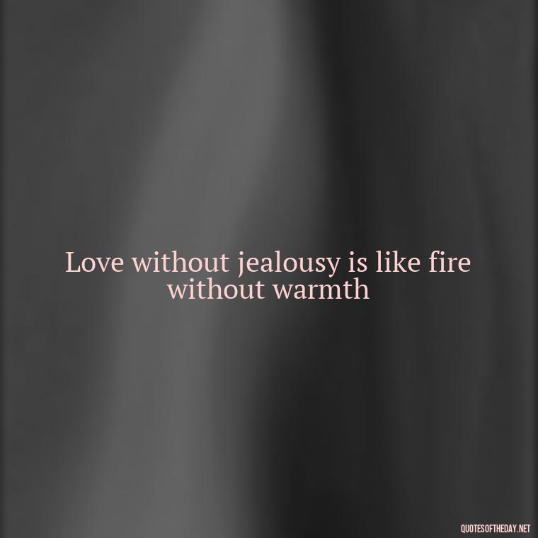 Love without jealousy is like fire without warmth - Quotes About Jealousy Love